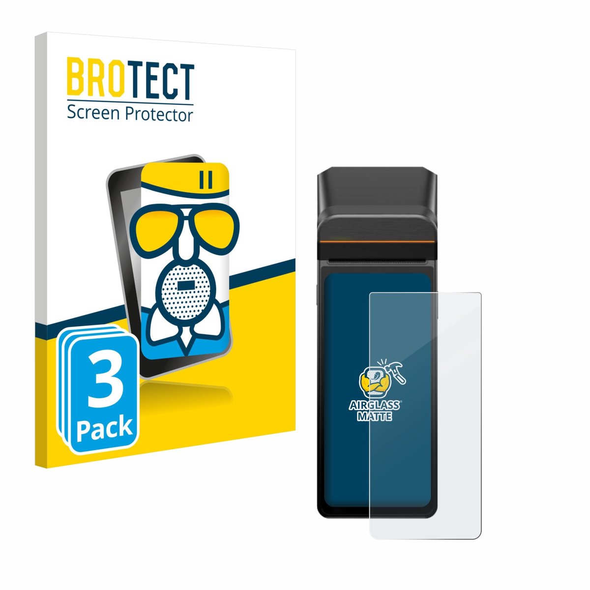 BROTECT - Screenprotector voor Sunmi V3H - Folie Beschermfolie Beschermglas matte 3 Stuks