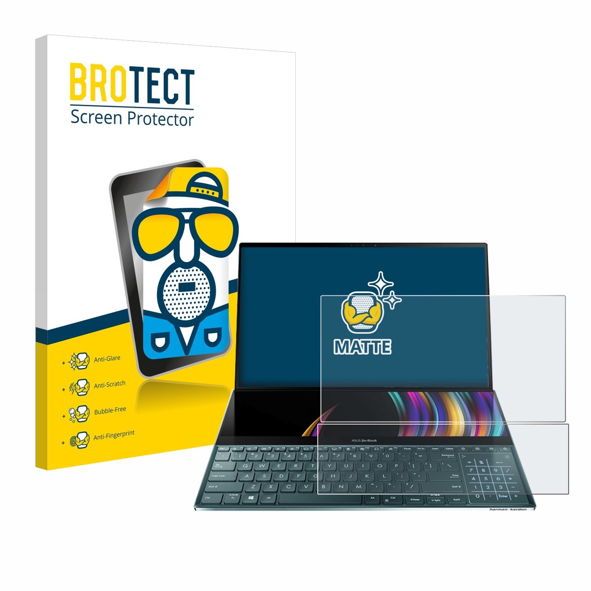 BROTECT - Screenprotector voor ASUS ZenBook Duo UX481FL - Folie Beschermfolie matte