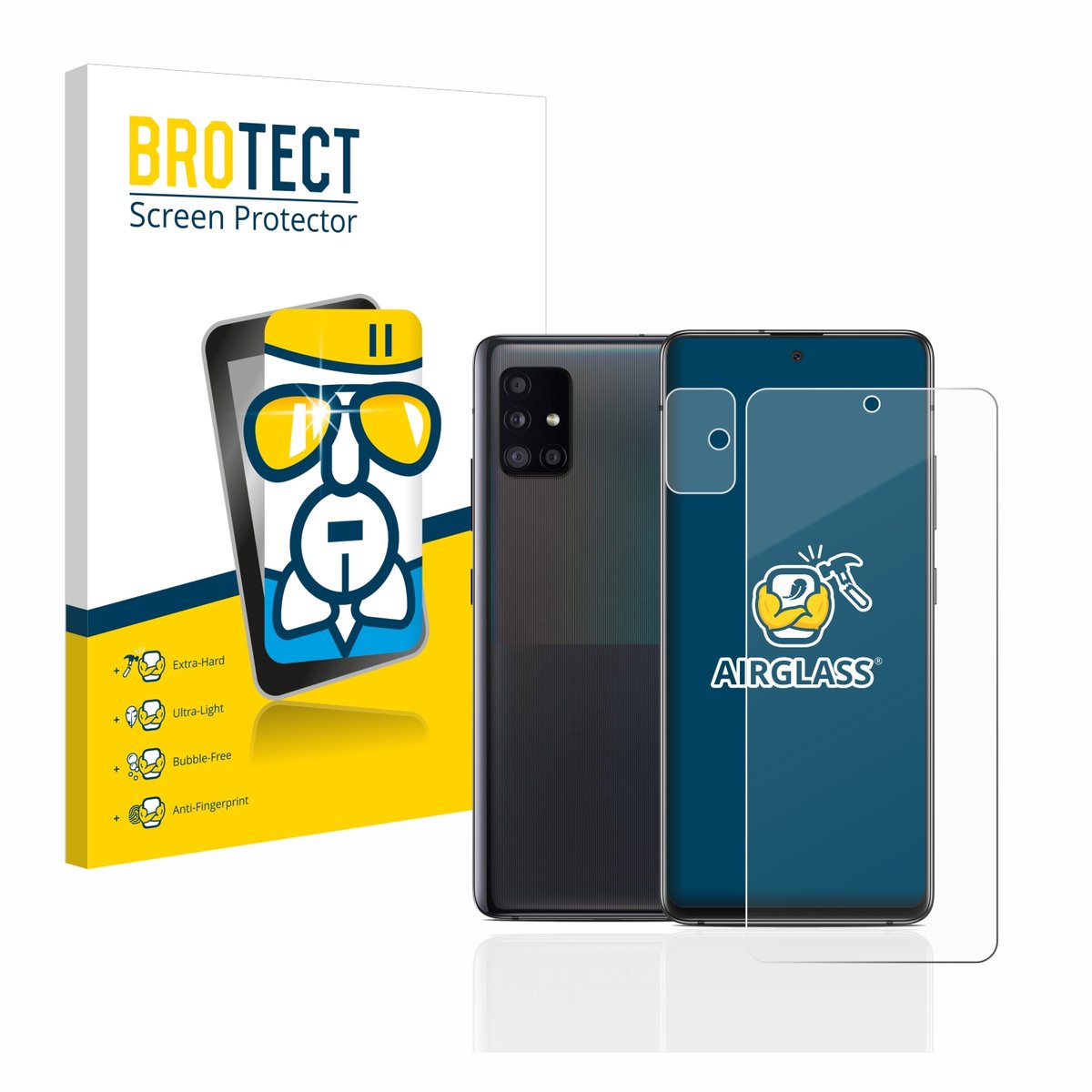 Screenprotector voor Samsung Galaxy A51 5G (Voor+Camera) Beschermglas transparant