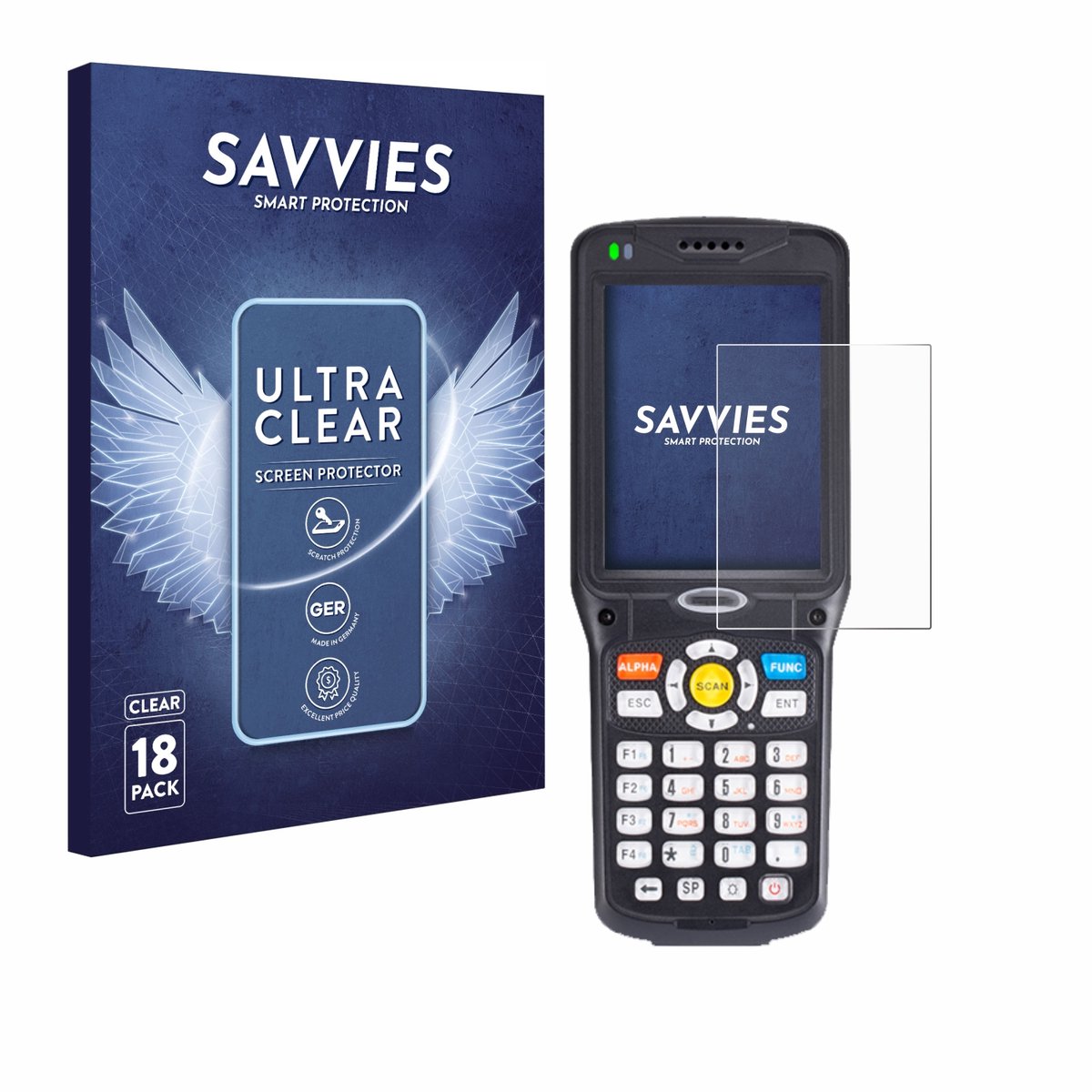 Savvies - Screenprotector voor Unitech HT510A - Folie Beschermfolie transparant 18 Stuks