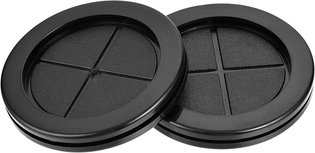 Allecto - Ronde Rubber Grommets 70mm - Elektrische Draad Pakkingen - Zwart - Dubbelzijdig - Synthetisch Rubber - Kabel en Plug Bescherming - Geschikt voor 10Pcs