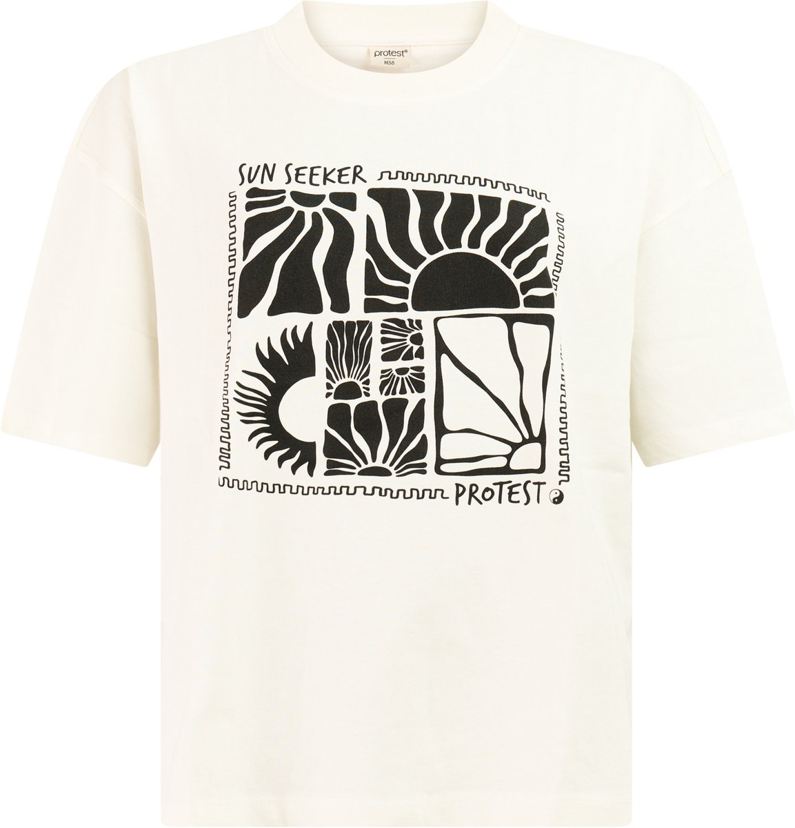 Protest PRTArela T-shirt Dames Loose fit 401 Seashell Offwhite