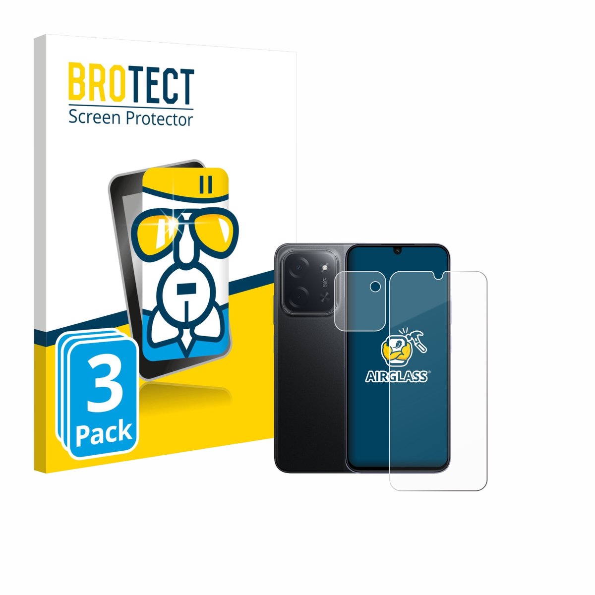 Screenprotector 3 Stuks voor Xiaomi Poco C85 (Voor+Camera) Beschermglas transparant