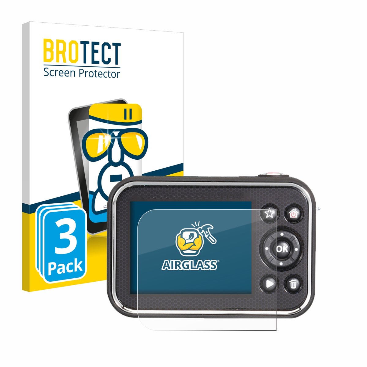Screenprotector 3 Stuks voor Vtech Kidizoom Video Studio HD Beschermglas transparant