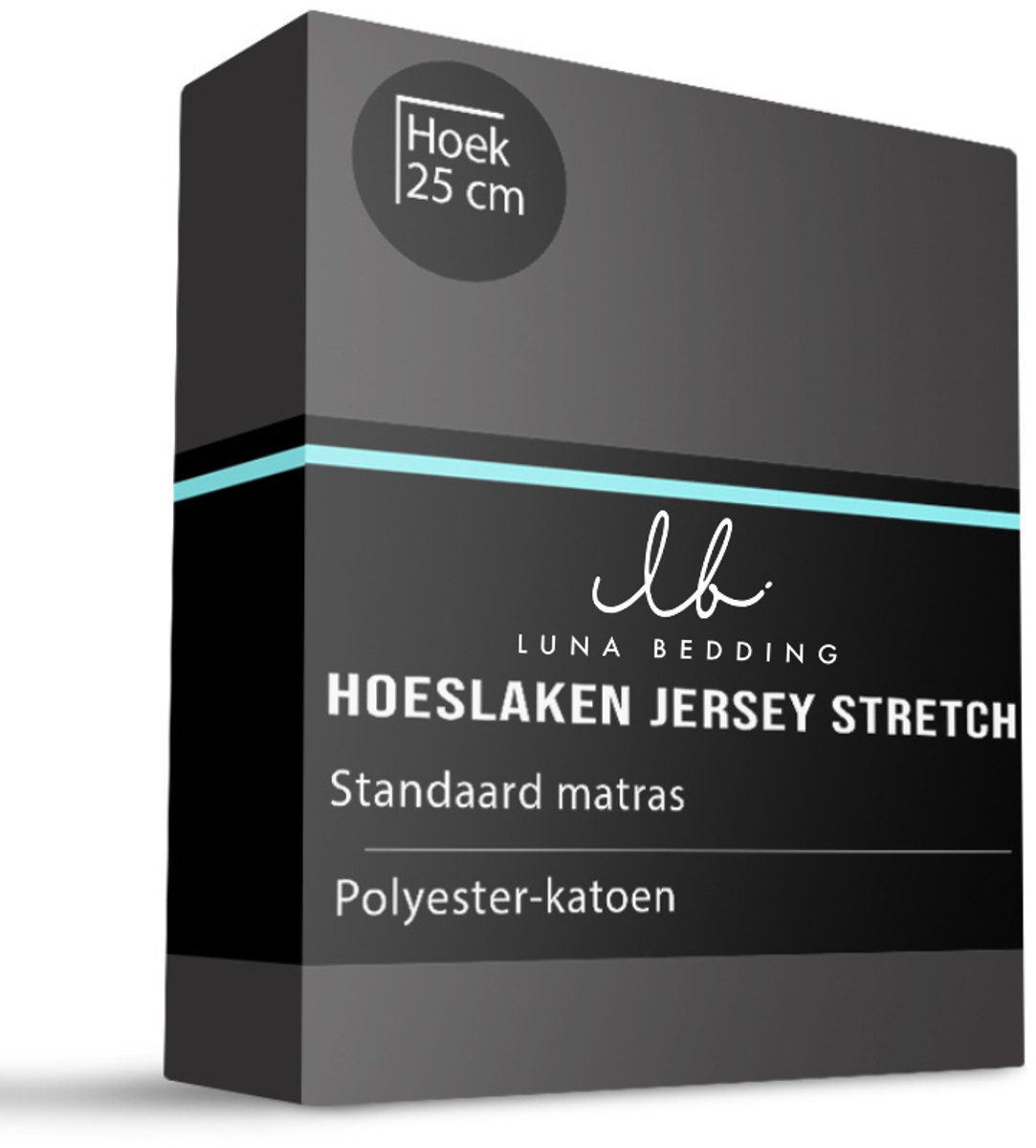 Dekbed-Discounter - Luna Bedding Hoeslaken 140 x 200 cm - Jersey - Geschikt voor matrassen tot 22 cm hoog - Wasbaar op 40 graden - Strijkvrij - Zwart