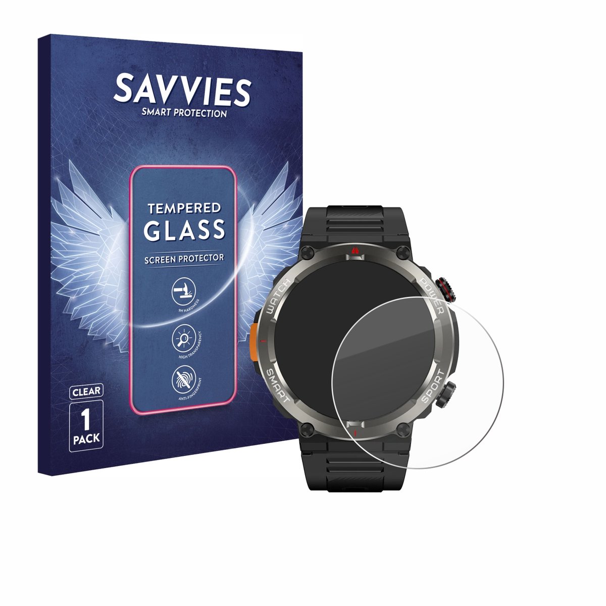 Savvies - Glas Screenprotector voor Blackview W50 Pro 1.45" - Gehard Beschermglas 9H
