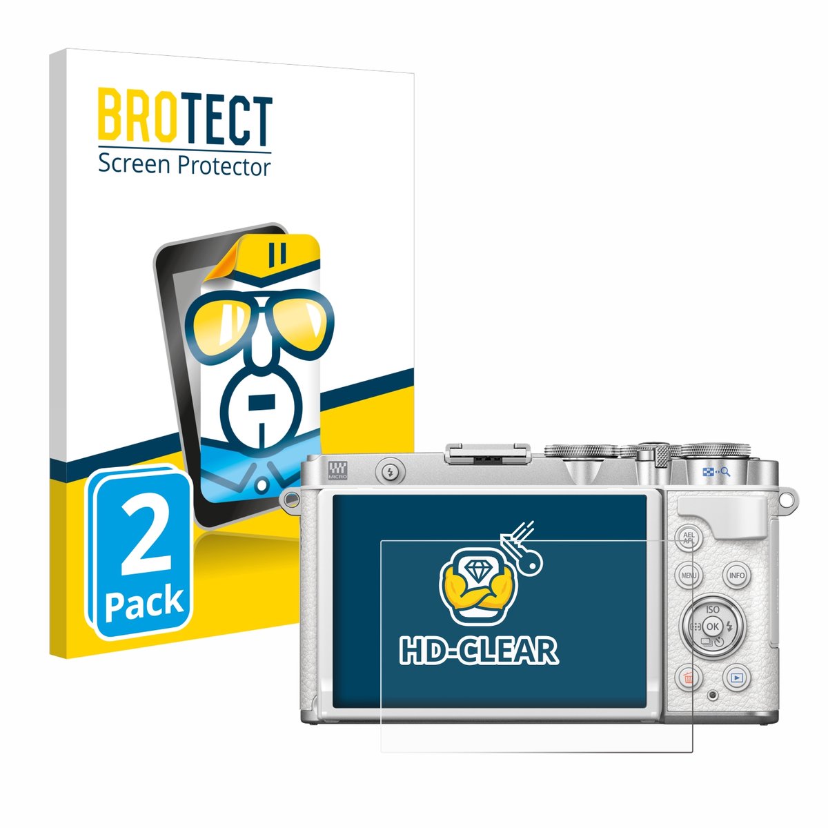 BROTECT - Screenprotector voor Olympus PEN E-P7 - Folie Beschermfolie transparant 2 Stuks