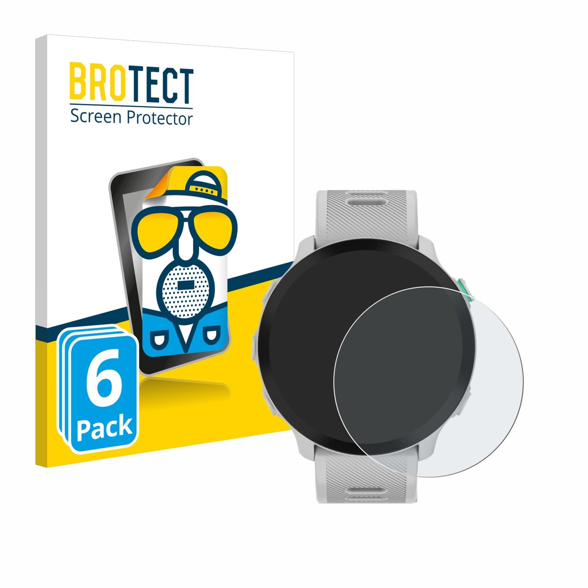 BROTECT - Screenprotector voor Garmin Forerunner 55 - Folie Beschermfolie matte 6 Stuks