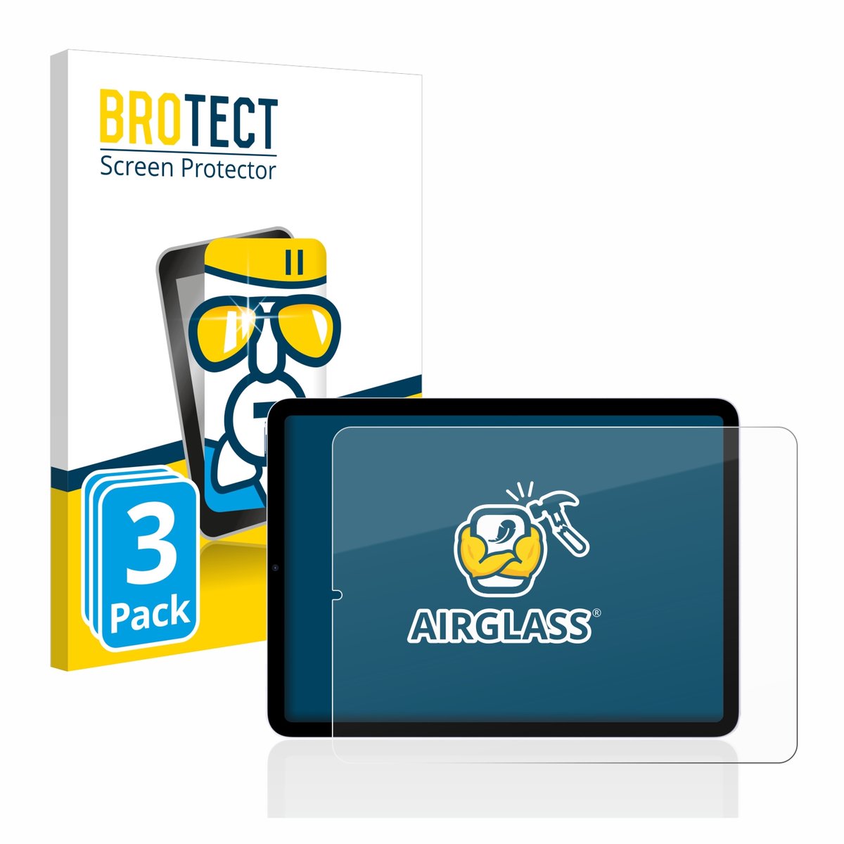 Screenprotector 3 Stuks voor Apple iPad Air 5 2022 (5. Gen.) Beschermglas transparant