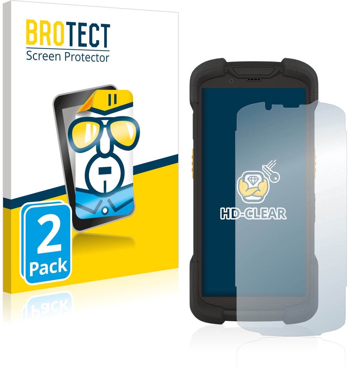 BROTECT - Screenprotector voor Zebra TC78 - Folie Beschermfolie transparant 2 Stuks