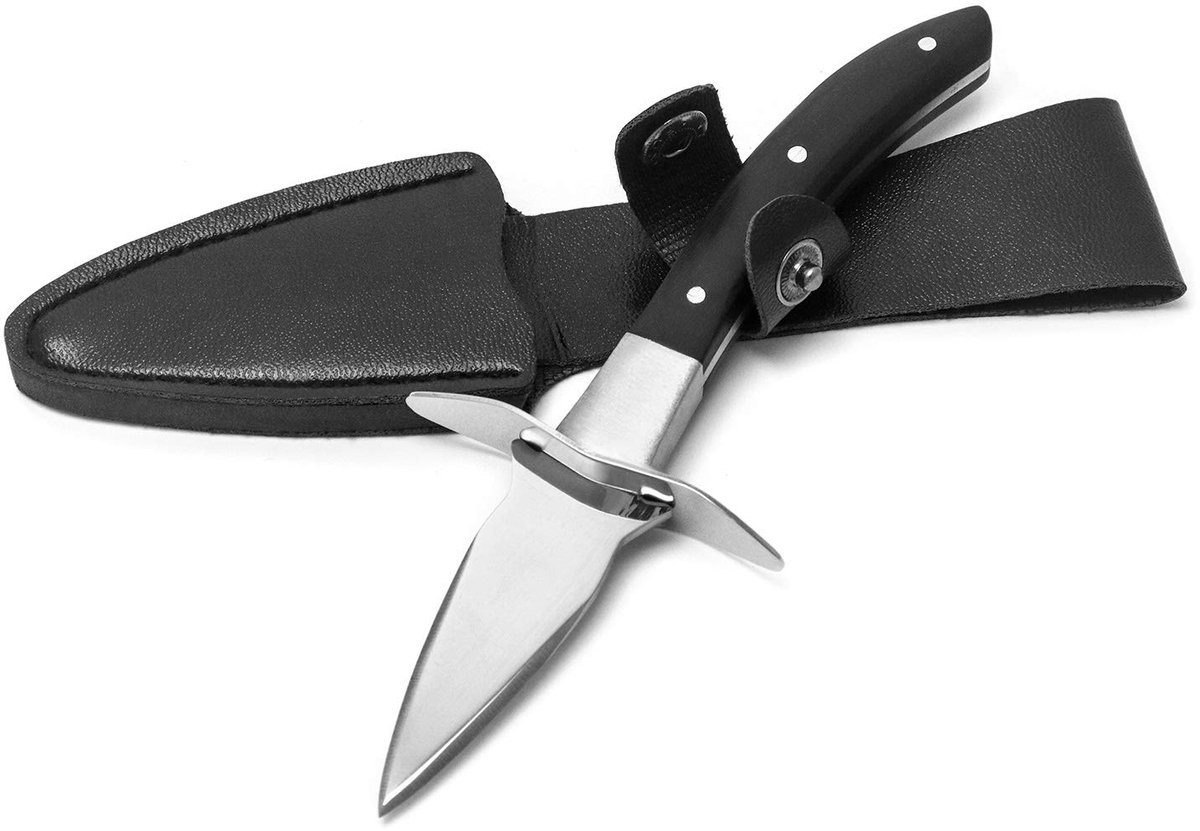 Oestermes Kit - Roestvrijstalen Blade - Antislip Houten Handvat