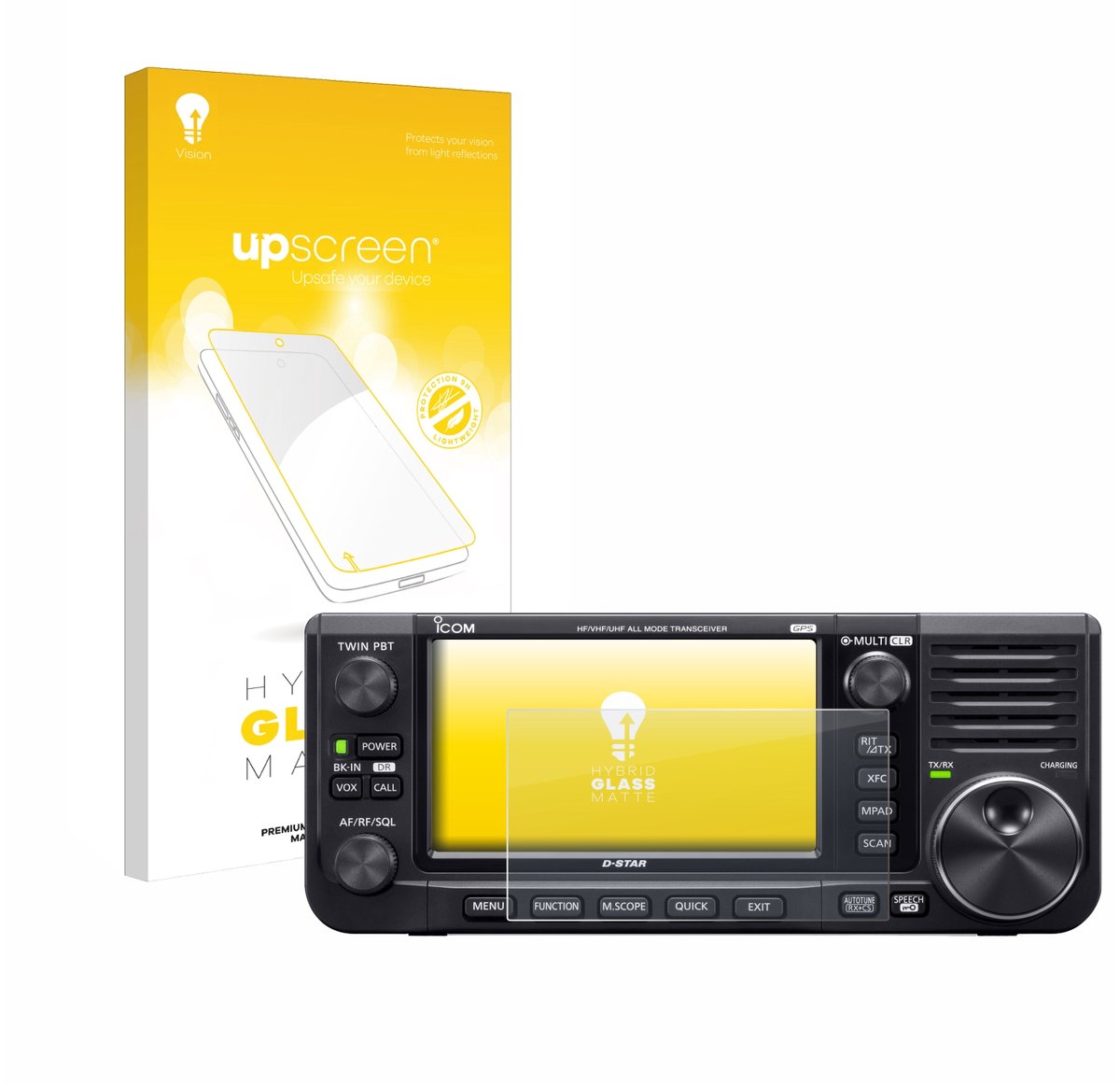 upscreen - Screenprotector voor Icom IC-705 - Folie Beschermfolie Beschermglas matte