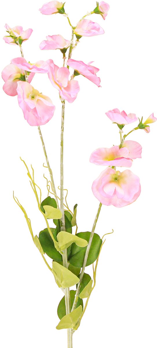 Kunstbloemen pronkerwten roze op lange steel 74cm 2st, 2 Stück