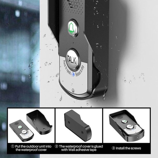 Draadloze Oproepdeurbel voor Thuis - Beveiligingssystemen - Spraakintercom - USB Opladen - Intelligent - 1000m Bereik - Geschikt voor Alle Modellen - Zwart — afbeelding 3