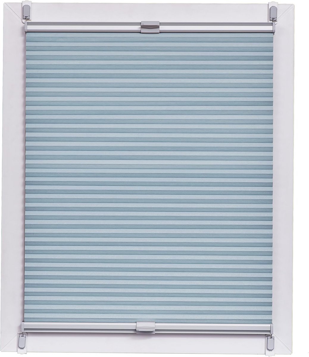 Plisségordijn Honingraat Daglicht Blauw 60x150 cm Zonder Boren Klemmfix
