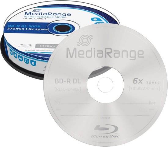 BD-R Dual Layer 50GB Blu-ray Disc Opname Media - 25 Stuks Cake Box — afbeelding 5