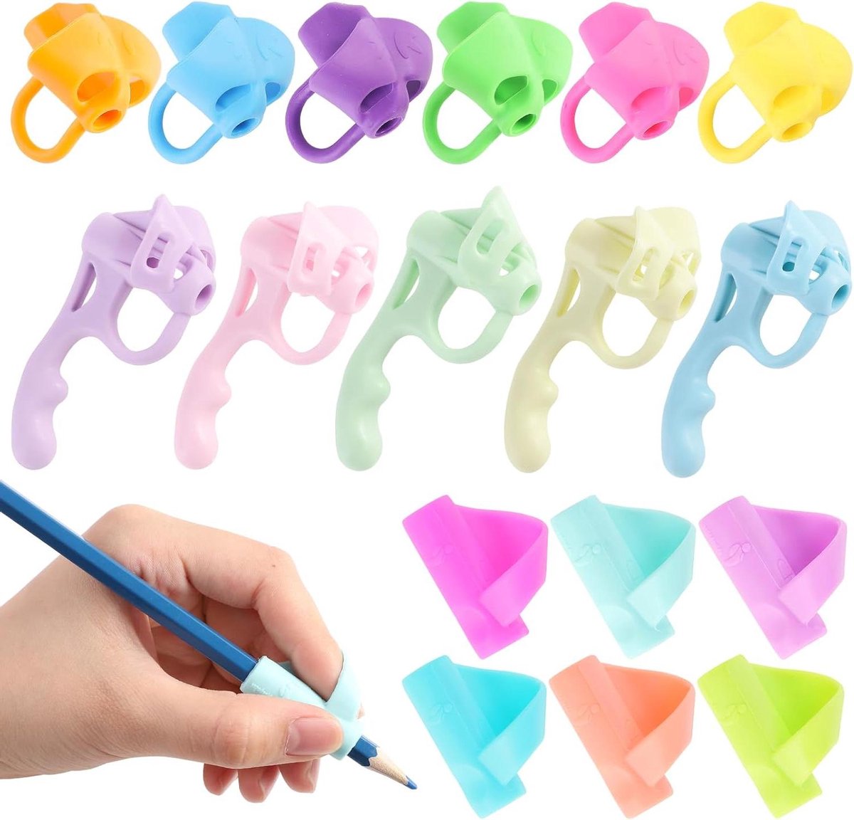 Schrijfhulp voor kinderen - Set van 20 anti-verlies pennenhouders in diverse kleuren