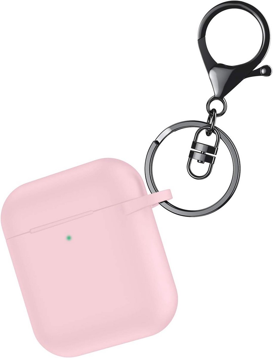 Schokbestendige Silicone Hoes met Sleutelhanger voor AirPods 1 & 2 met Zichtbare LED