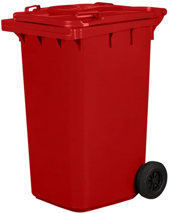 gardivo Vuilniscontainer, 120 liter, afvalcontainer, afvalemmer met 2 geruisloze wielen, klapdeksel met twee handgrepen, grote afvalbak, stevige kunststof vuilnisemmer (groen