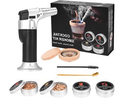Ouderwetse Drink Smoker Kit voor Whiskey & Bourbon - Cocktail Smoker Set met Torch - 4 Houtchips Smaken