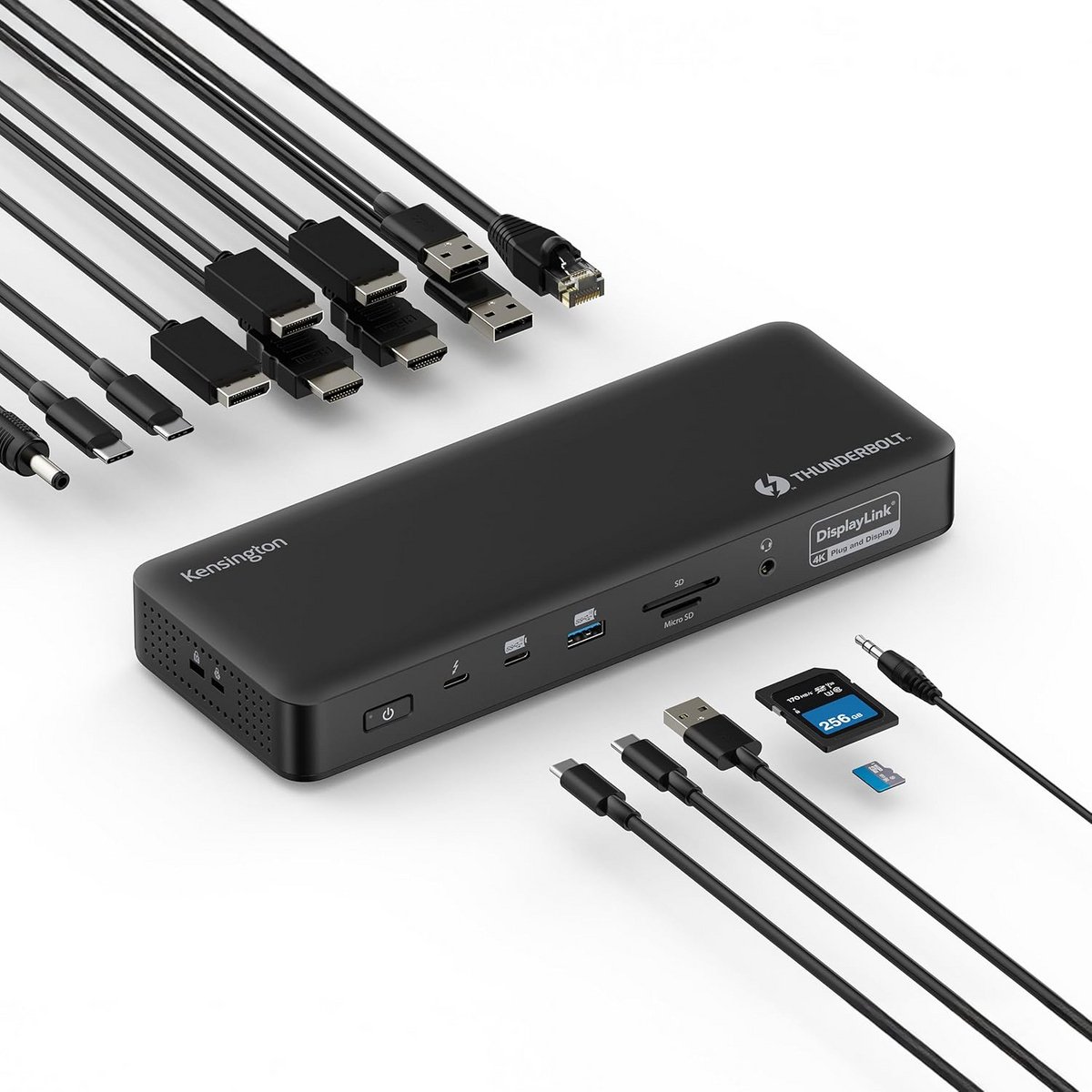 Dockingstation Quad 4K Hybride Thunderbolt 4 USB-C DisplayLink voor Windows en Mac