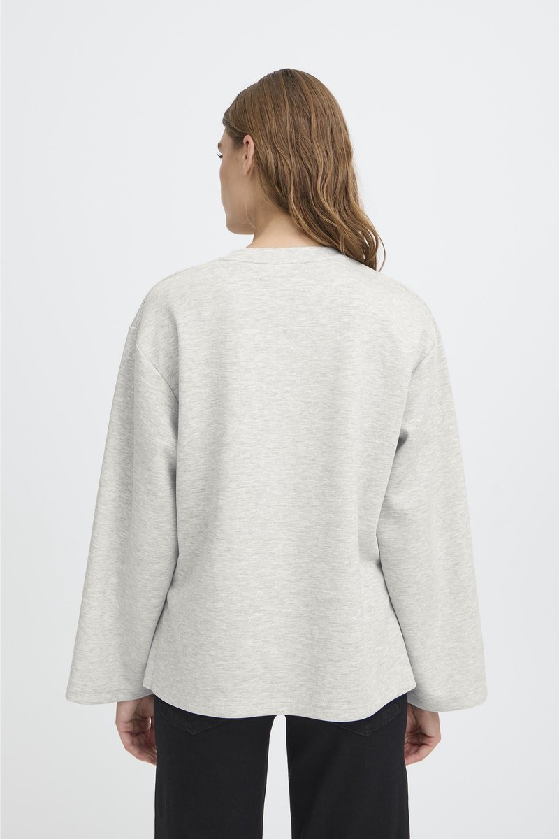 Ichi IHCOZY LS Dames Trui - Light grey melange — cadeau in Cadeau-ideeën - foto 3
