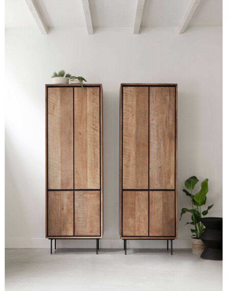 DTP Home Metropole bergkast - 4 deuren - Teakhout - 70x40x210 cm