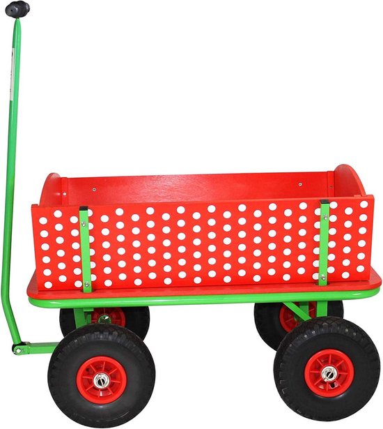 Houten Bolderkar Natuurlijk - Robuuste Handwagen voor Strand, Tuin en Vervoer van Houten — afbeelding 2