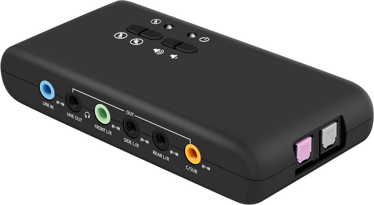 Externe USB Geluidskaart 7.1 Surround voor 8 Speakers Plug and Play