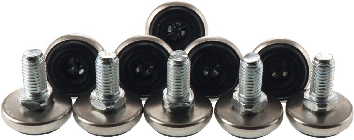 Regelschroeven M10 met Ø 30 mm Kunststof Zwart/Staal - 10 Stuks