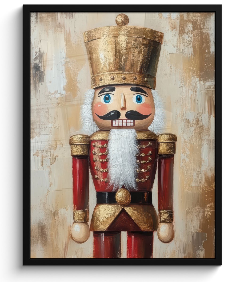 FrameYourWall Poster in lijst - Fotolijst 50x70 cm - Posters - Kerst - Poppetje - Abstract - Posterlijst zwart - Decoratie - Wanddecoratie woonkamer - Muurdecoratie slaapkamer - Kerstversiering - Kerstdecoratie voor binnen - Kerstmis De notenkraker