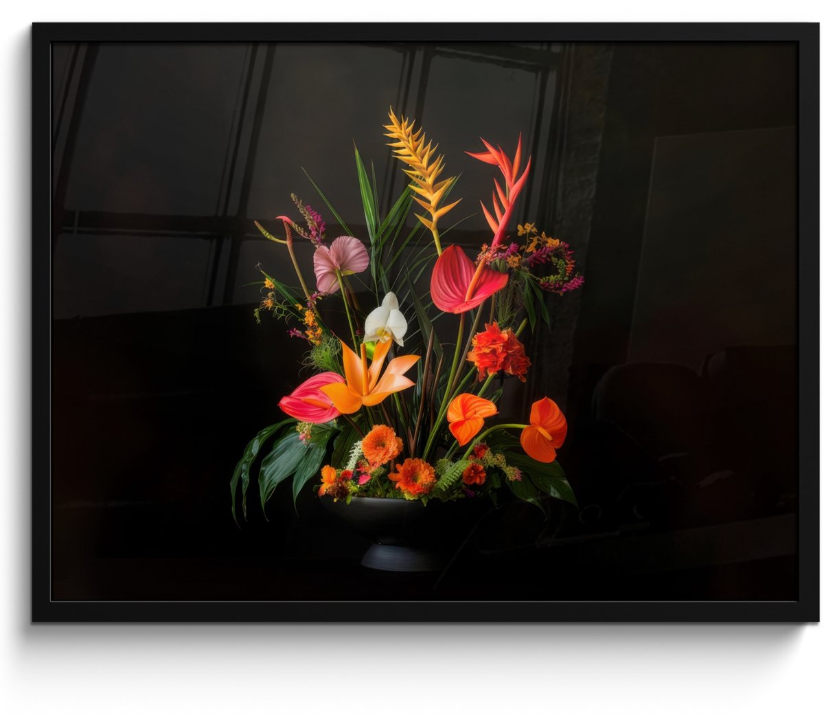 FrameYourWall Poster in lijst - Fotolijst 70x50 cm - Posters - Schaal - Boeket - Bloemen - Posterlijst zwart - Decoratie - Wanddecoratie woonkamer - Muurdecoratie slaapkamer Boeket - Bloemen 3