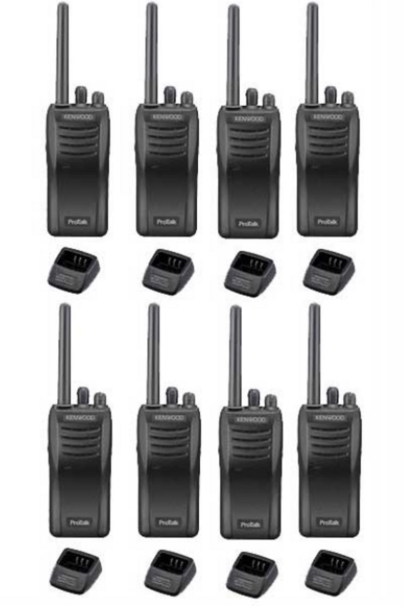Set van 8 stuks Kenwood TK-3501 met beveiliging oortje en tafelladers