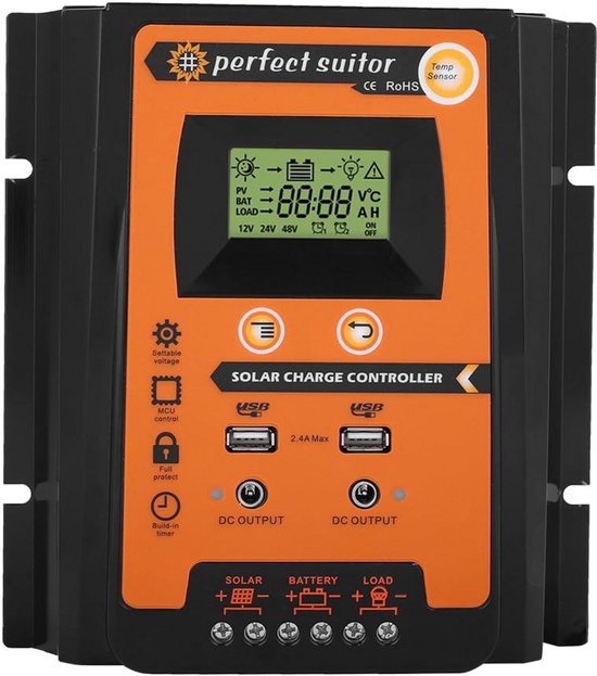 MPPT Solar Laadregelaar 12V/24V met Dual USB LCD Display - Verkrijgbaar in 30A of 50A