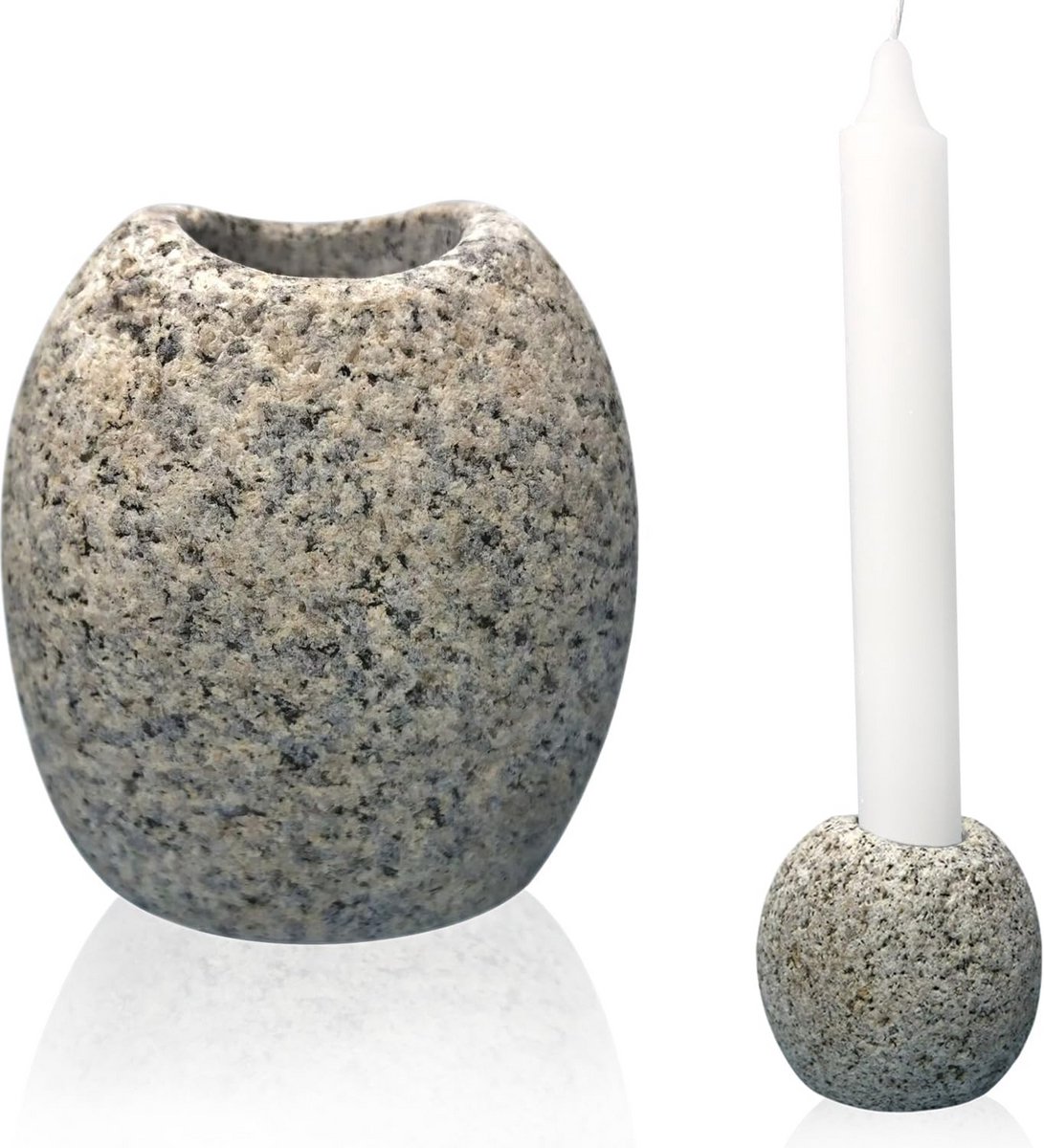 Handgemaakte rivierstenen kaarsenhouders - natuurlijke onregelmatige pebble theelicht houders set van 2 voor bruiloft middelpunt, boho woondecoratie, spa ontspanning