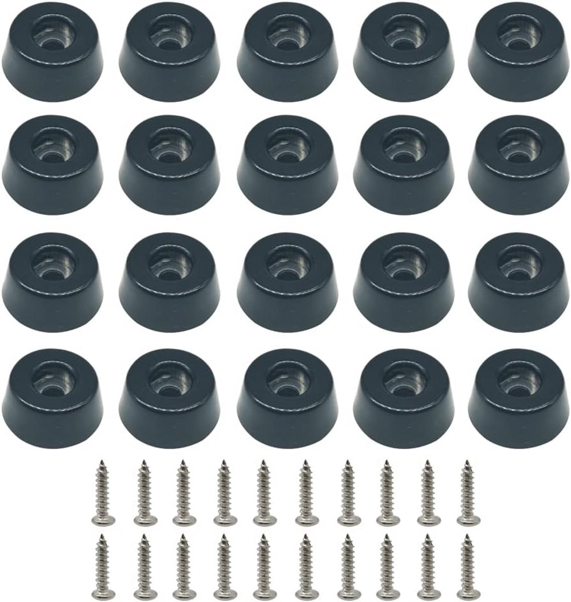 Ronde Antislip Rubber Voetjes voor Snijplanken en Meubels - Inclusief Schroeven