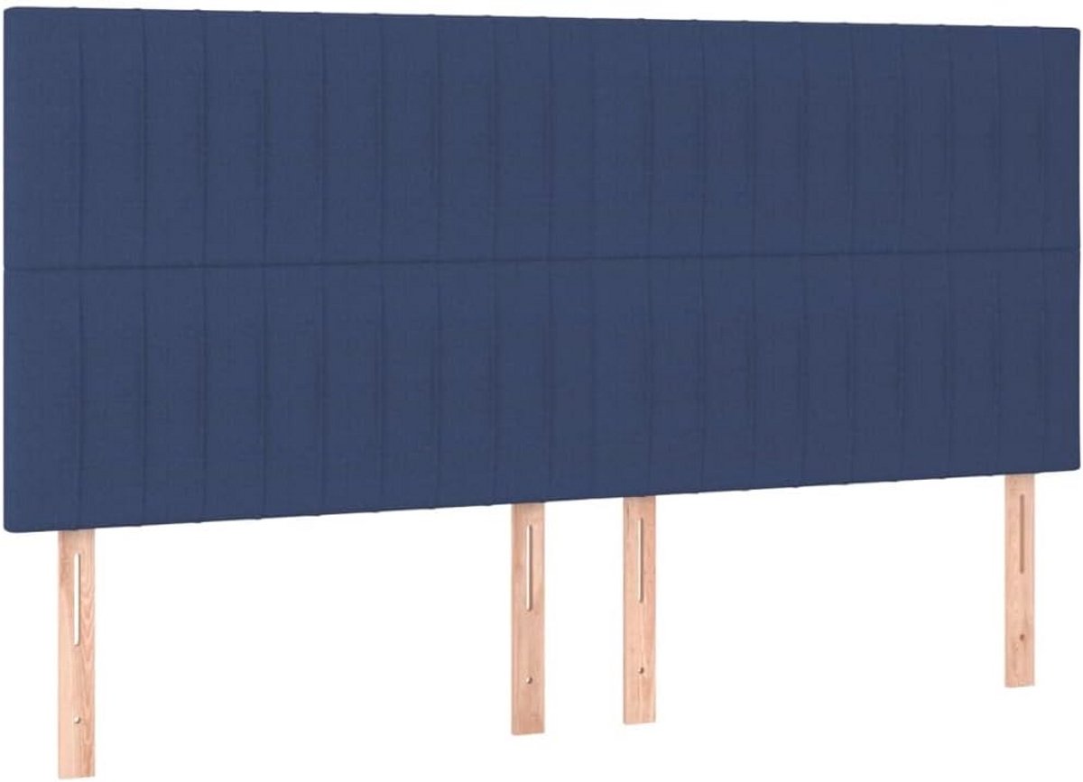 Comfortabel gestoffeerd hoofdbord in blauw 160 cm breed