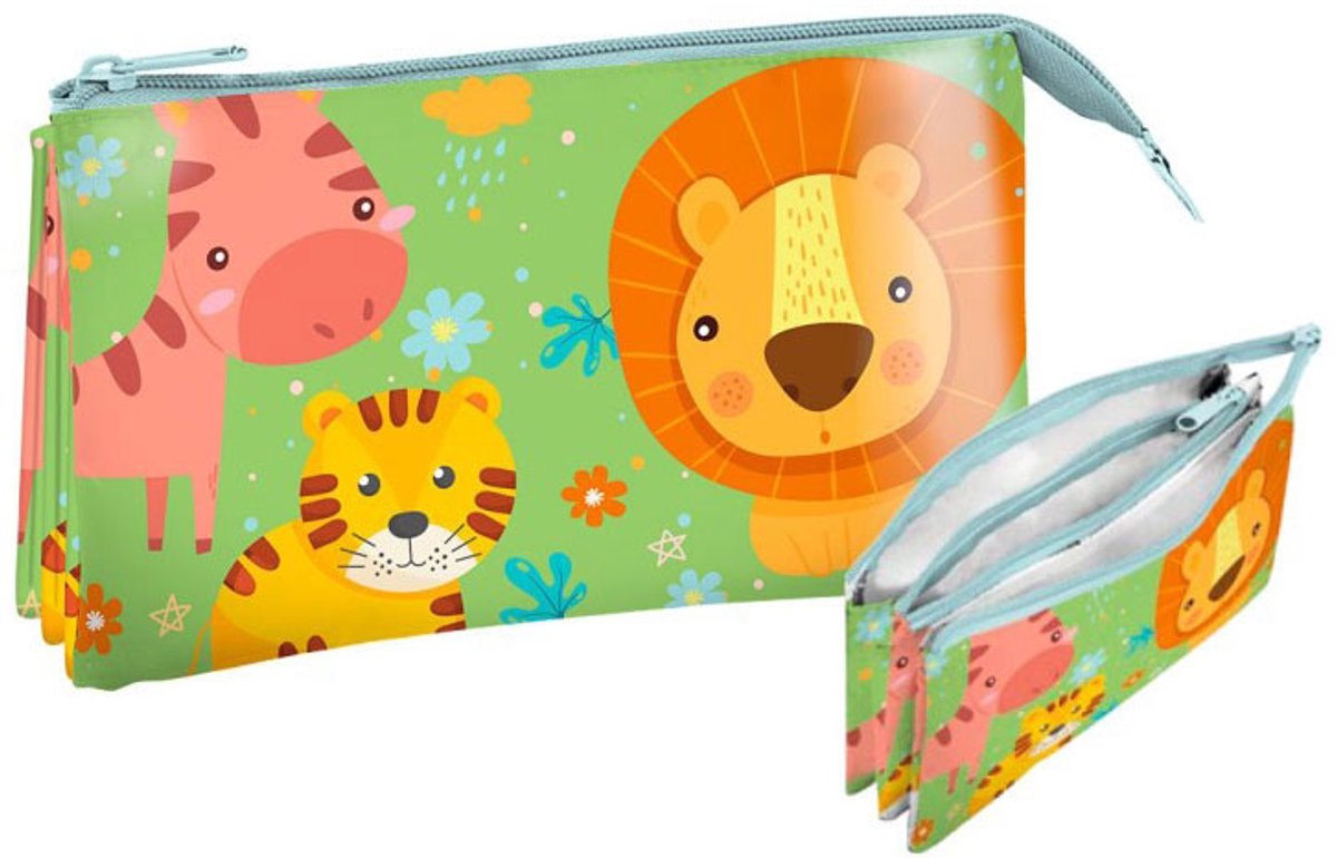 Jungle Jungle Toilettas - 3 vakken - Etui - 1 stuk - Kids Animal uitvoering