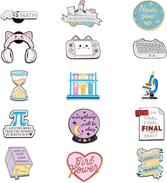 Foto: Set van 10 cartoon emaille speldjes broche pins voor kleding tassen en accessoires