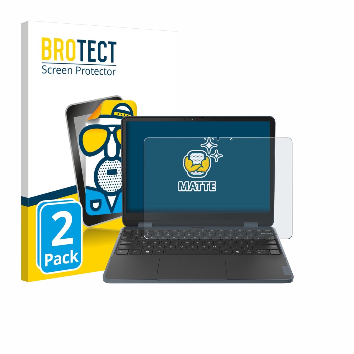 BROTECT - Screenprotector voor Lenovo 500w 2-in-1 Gen 5 - Folie Beschermfolie matte 2 Stuks