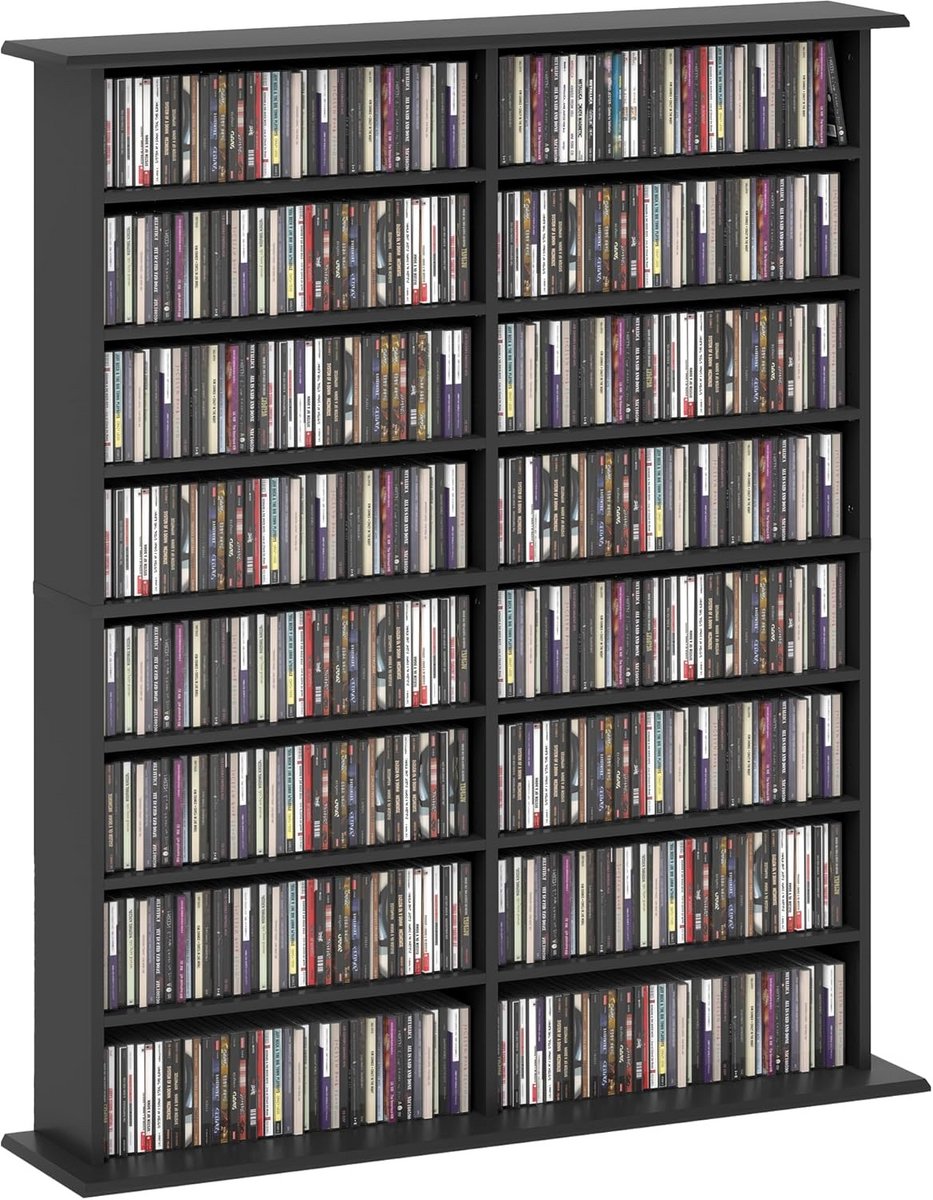 Media Opbergkast voor 720 CD's of 396 DVD's met Verstelbare Vakken