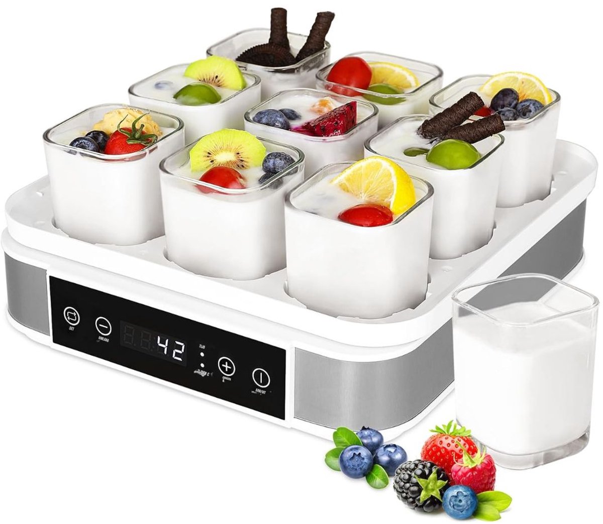 Florixa® Yoghurtmaker - Citruspers - Ijsmachine - Wit - 32cm x 32cm x 19cm