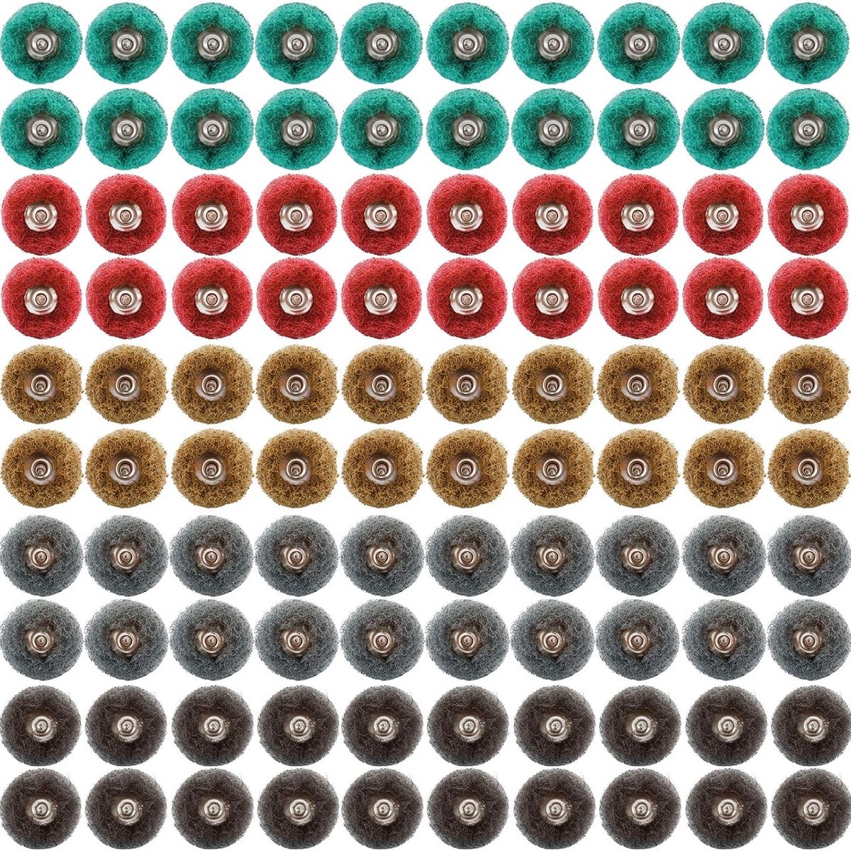 100 Stuks Schuur- en Polijstwielen Set 25mm voor Roterende Gereedschappen - Diverse Korrels