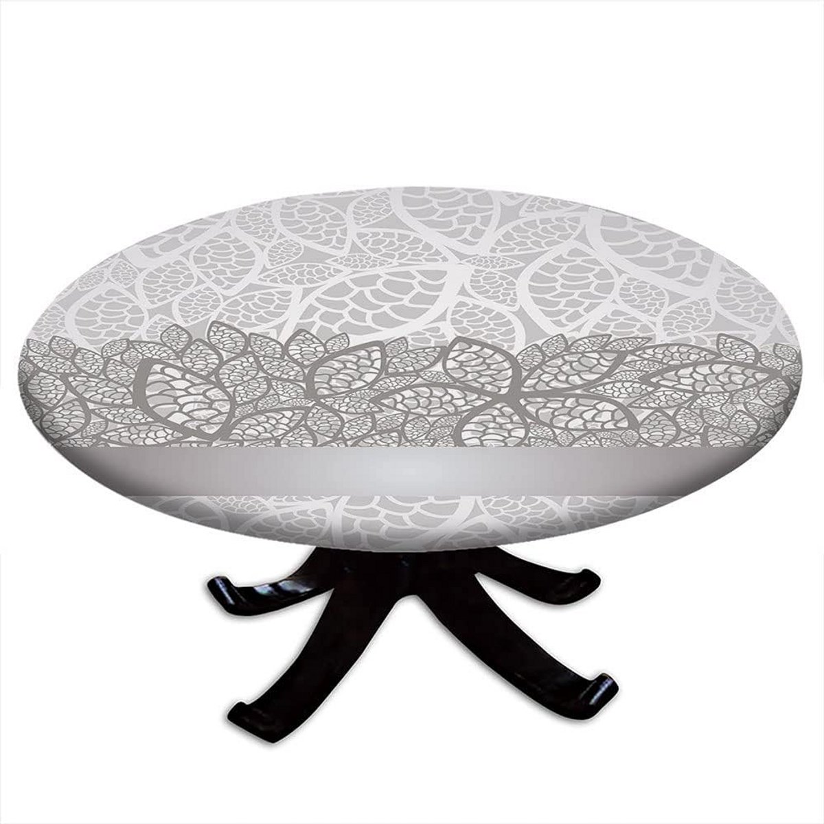 Rond Tafelkleed met Bloemenprint en Elastische Rand - Woondecoratie voor Feest en Diner