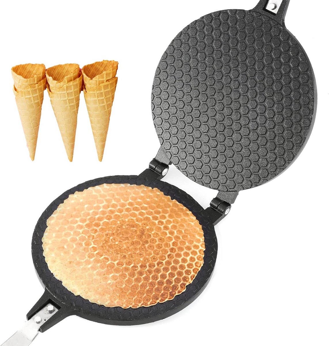 Wafel Hoorntjes Maker - IJshoorntjes Bakvorm voor Zelfgemaakte IJs & Loempia's