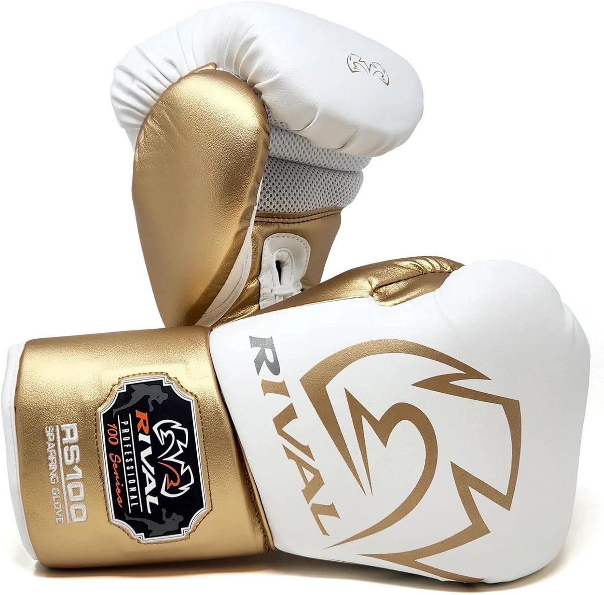Professionele Sparring Bokshandschoenen Wit/Goud 16 oz.