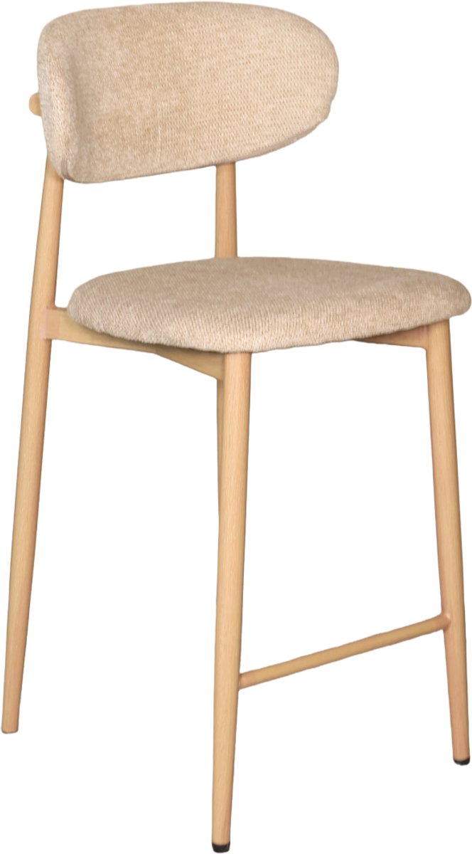 Lizzely Garden & Living SET DEAL: 2 stuks Barkruk Japandi bruin Reika lichtbruin minimalistische barstoel japanse stijl