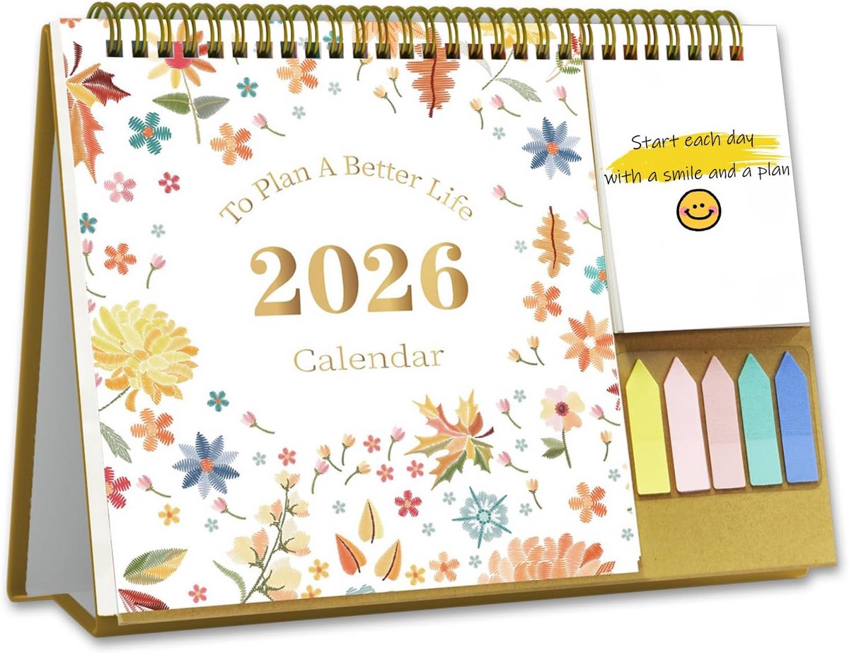 Professionele Bureaukalender 2024 (Januari - December) - Staande Flipkalender met Maandoverzicht en Takenlijst