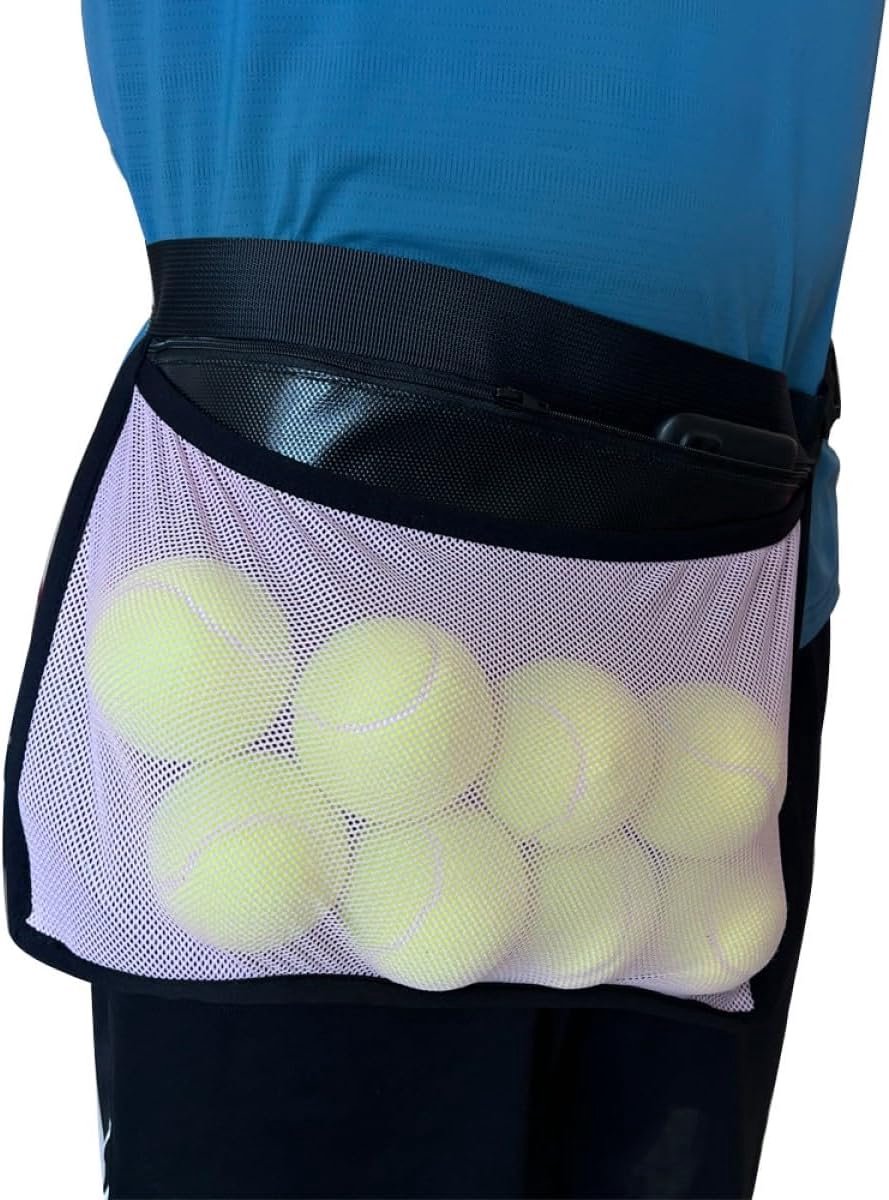 Verstelbare Taille Tas voor Tennis-, Pickleball- en Golfballen - Zwart