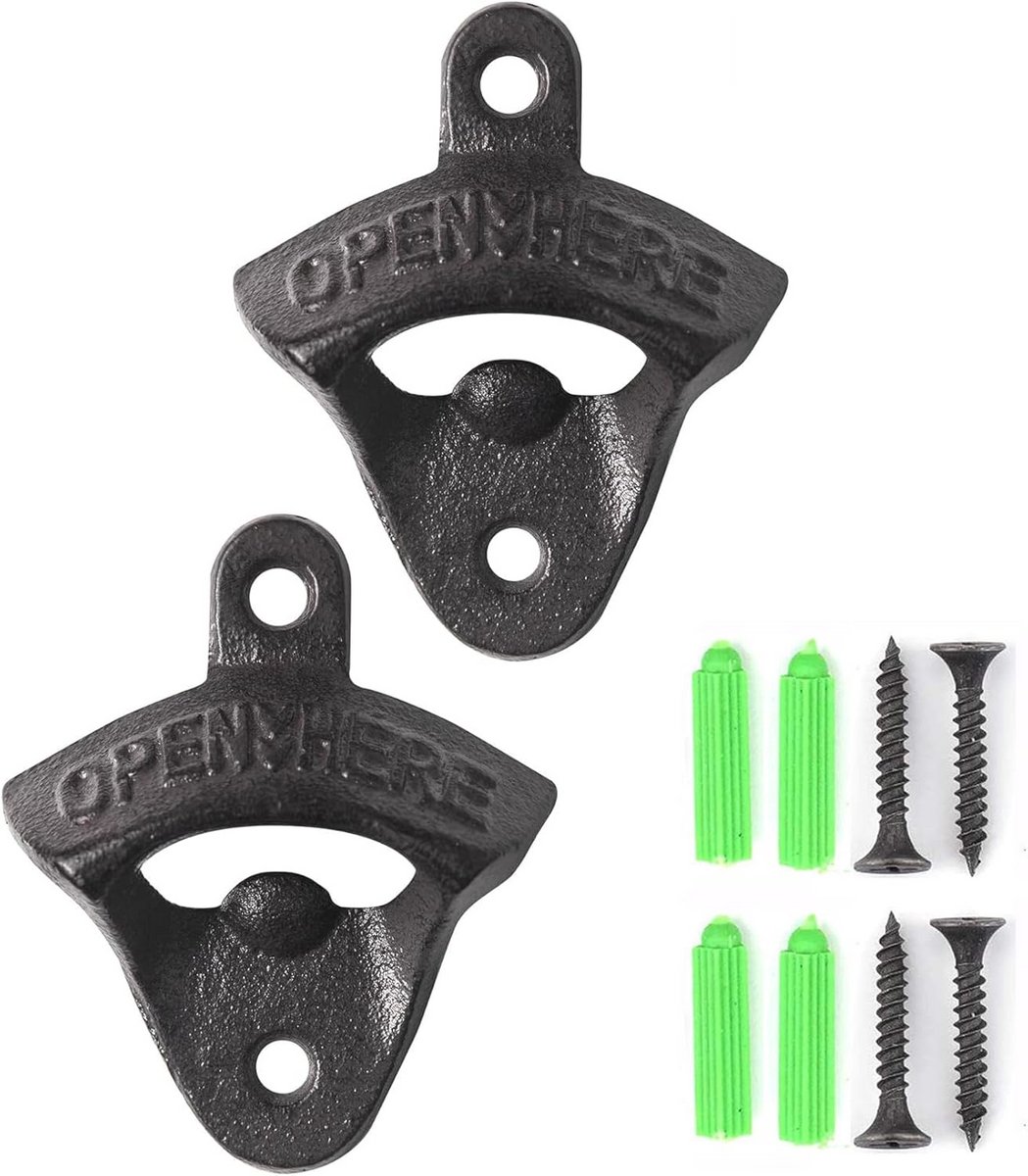 Set van 8 gietijzeren flessenopeners met vintage look